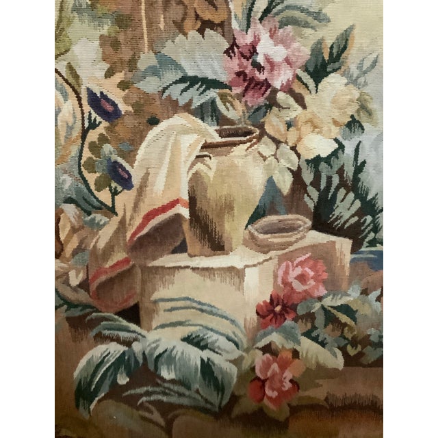 Textile Large Vintage Figural Aubusson Pastoral Tapestry 50” X 72” Appearing to Be Handwoven Wool - A True Focal Point, Statement Piece - See Pics! For Sale - Image 7 of 11