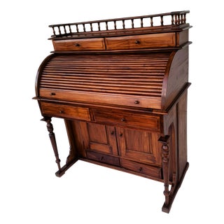 Stylish Colonial Teak Secretaire For Sale