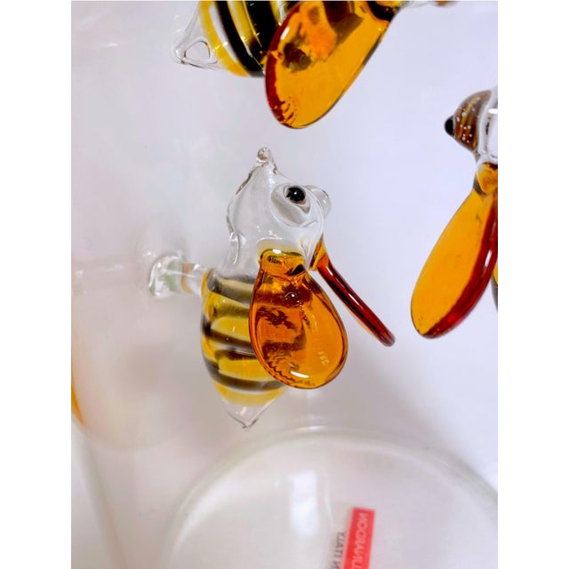 Massimo Lunardon Art Glass Pitcher With Applied Handblown Bees, Made in Italy for Neiman Marcus For Sale - Image 10 of 14