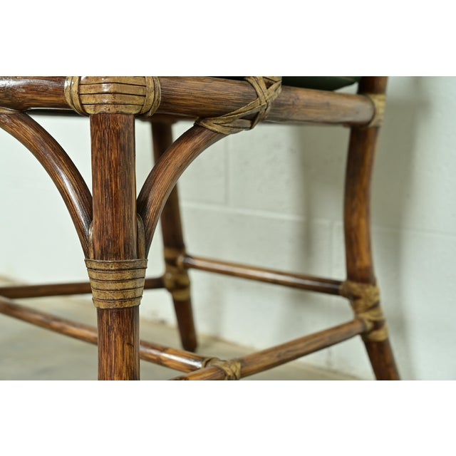 McGuire Hollywood Regency Organic Modern Bamboo and Cane Armchairs, Set of Four For Sale - Image 10 of 16