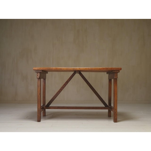 Wood Vintage Italian Wooden Worktable For Sale - Image 7 of 16