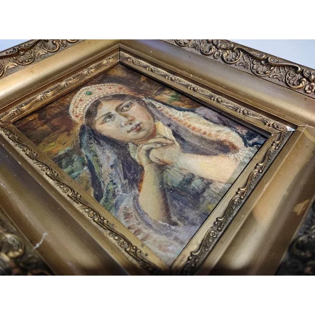 Ukrainian Girl, 1910, Oil on Panel, Framed For Sale - Image 4 of 12