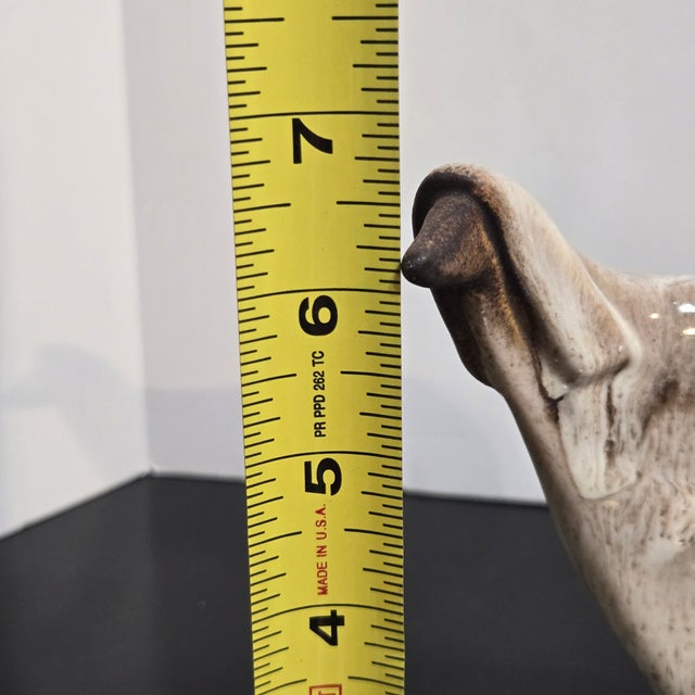 Brown Mid Century Modern Maigon Daga Afghan Hound Figurine Ceramic Marble Base Art Pottery Dog For Sale - Image 8 of 9