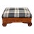 Antique Early American Plaid Upholstery Foot Stool For Sale