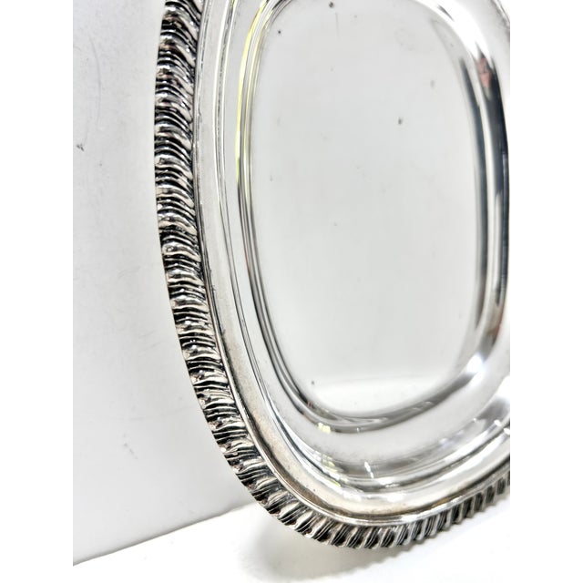 Vintage Silverplate Footed Gallery Serving Tray With Rope Edge – Small Cocktail / Barware Dish / l.b.s. Co. For Sale - Image 13 of 13