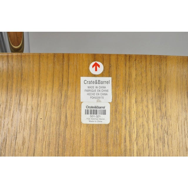 Early 21st Century Crate & Barrel Felix Walnut Dining Side Chairs Mid Century Modern Style Set of 6 For Sale - Image 5 of 12