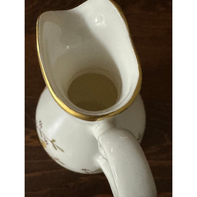 Ceramic Vintage Mid 20th Century Hand Painted White Porcelain Creamer For Sale - Image 7 of 12