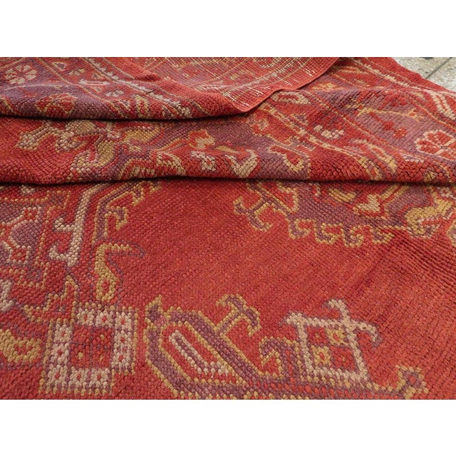 Textile Galerie Shabab Collection Mid-20th Century Turkish Oushak Room Size Carpet For Sale - Image 7 of 7