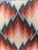 Vintage 1960s Needlepoint Decorative Pillow A Chevron pattern with hues of brick red, peach, brown, and turquoise blue...