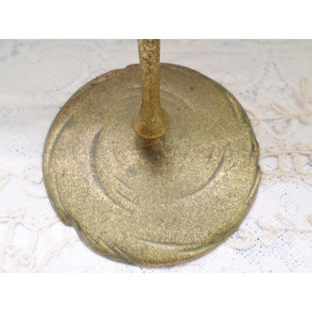 Antique Tiffany Studios Bronze Candlesticks With Gold Gilt - a Pair For Sale - Image 10 of 13