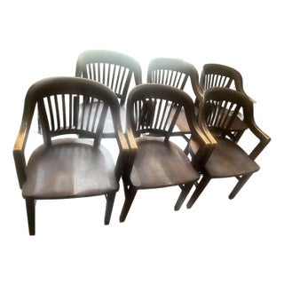 1930s Gunlocke Bankers Chairs. Set of 6 For Sale