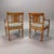 Swedish Biedermeier Empire pair of antique carver chairs in highest grade quilted golden birch veneers finished in the...
