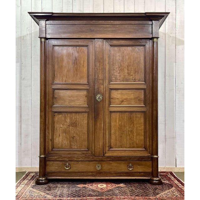 Antique Empire Style Oak Wardrobe, 1800s For Sale - Image 13 of 18