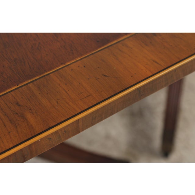 Brown Baker Mahogany Inlaid Double Pedestal Dining Table For Sale - Image 8 of 17
