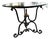 Vintage French Style Wrought Iron Accent Table With Round Glass Top For Sale