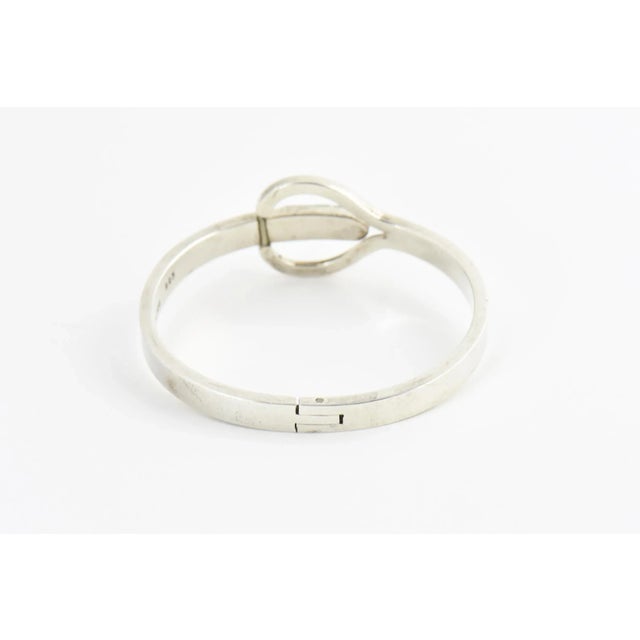 Modernist Malachite Sterling Silver Bangle Bracelet For Sale - Image 4 of 9