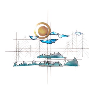 Curtis Jere Style Mid Century Brass Tennis Sculpture For Sale