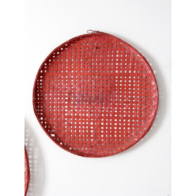 Vintage Painted Tobacco Baskets Pair For Sale - Image 4 of 12