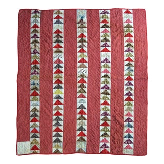 1890 French Canadian Flying Geese Quilt For Sale