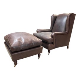 Example of Brown Leather Accent Chairs