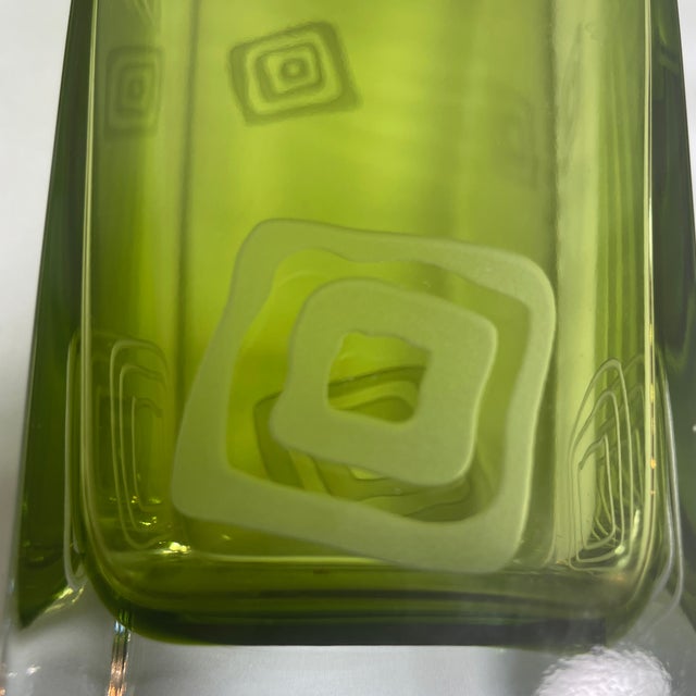 Pair of Vintage Vases on Green Glass For Sale - Image 4 of 10