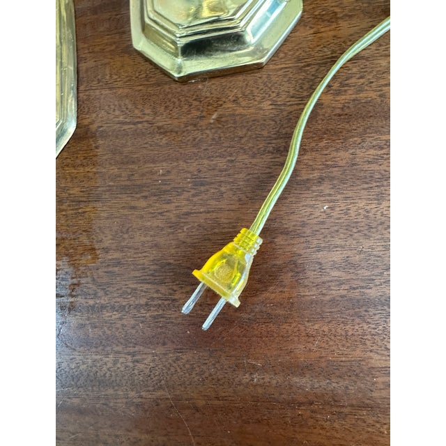 1970s Pair of Vintage Brass Spiral Table Lamps For Sale - Image 4 of 9