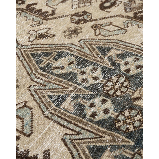 Textile Vintage Circa 1940 Distressed Mazlagan Rug 4'5 X 6'3" For Sale - Image 7 of 12