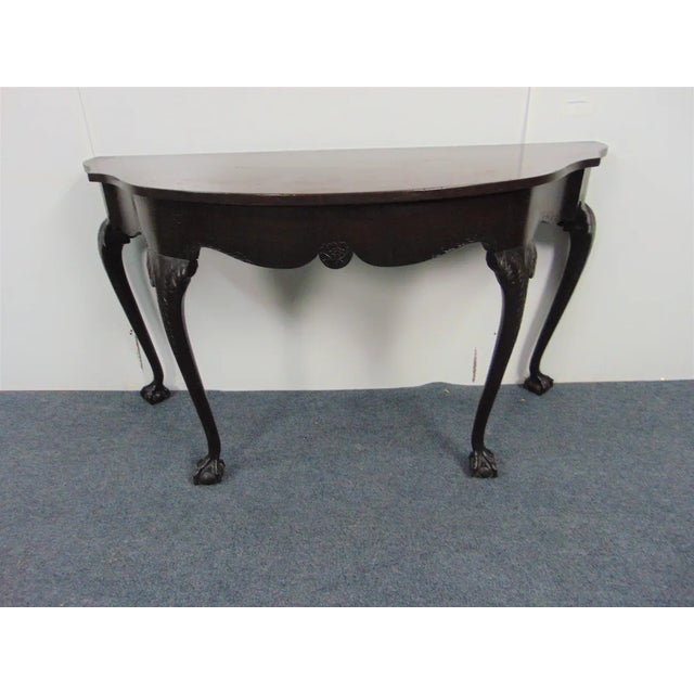 19th Century Chippendale Demilune Console Table For Sale - Image 9 of 9