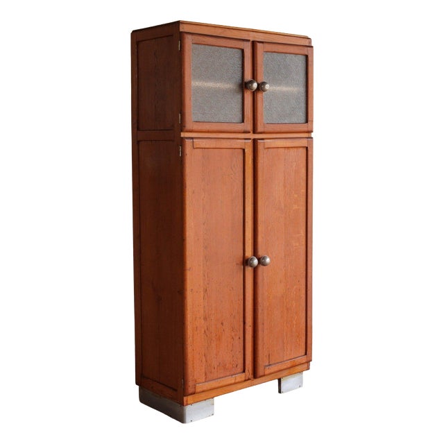 Oak and Steel Cabinet For Sale