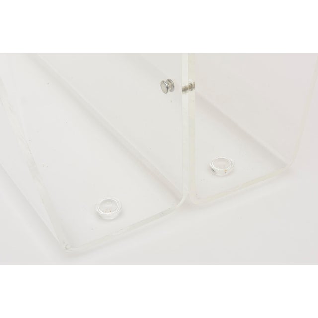 Vintage 1970's Two Compartments Lucite Magazine Stand or Rack Modern Design For Sale - Image 11 of 11