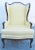 Wood Early 20th Century French Upholstered Mahogany Wing Chair For Sale - Image 7 of 7