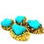 Italian Modernist Turquoise Diamond Textured Gold Earrings, Circa 1970s, A Pair For Sale - Image 12 of 12