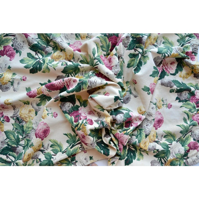 1950 Floral Cotton Curtain Panel "Saison Happily Married Fabrics" For Sale - Image 12 of 13