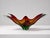 Exceptional large-scale vintage art glass centerpiece in vibrant red, orange, and green, featuring dramatic sculptural...