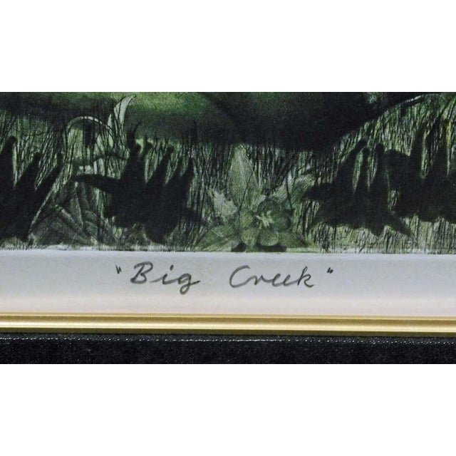 G H Rothe Big Creek Hand Signed Art Limited Edition Mezzotint on Paper #45/150 For Sale - Image 4 of 7
