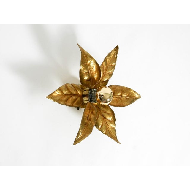 Gold Vintage Florentine-Style Brass Ceiling Lamp by Willy Daro for Massive, Belgium, 1970s For Sale - Image 8 of 18