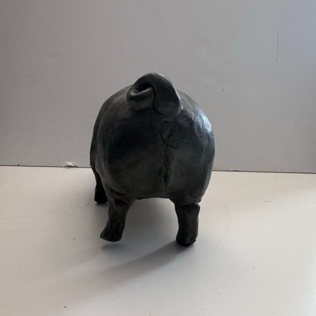 1990s Vintage House Parts Inc Pot Belly Pigs Resin Farmhouse Decor Sculptures For Sale - Image 5 of 11