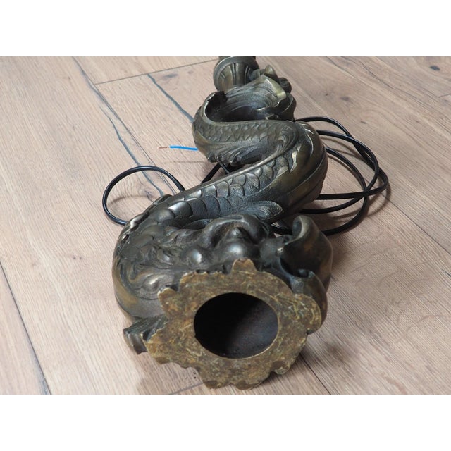 Vintage Zoomorphic Dragon Lamp in Cast Metal, 1970s For Sale - Image 18 of 18