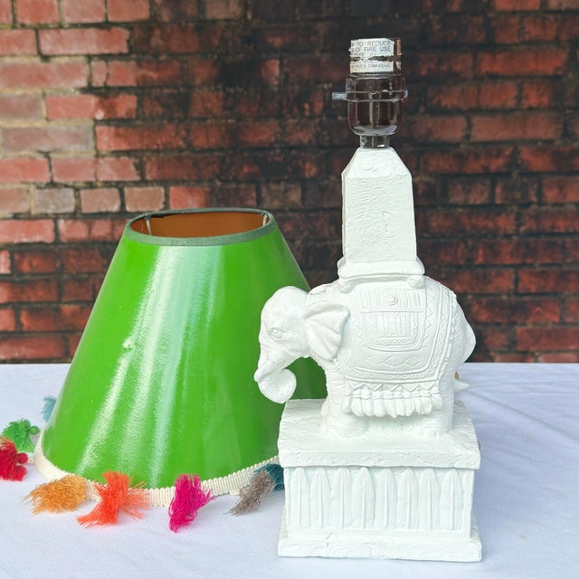 Make a striking, maximalist statement with this one-of-a-kind bespoke accent lamp. Built upon a vintage molded resin...