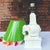Make a striking, maximalist statement with this one-of-a-kind bespoke accent lamp. Built upon a vintage molded resin...