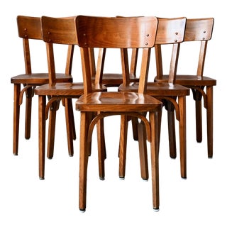 Bent Beech Bistro Chairs by Joamin Baumann for Baumann, 1970s, Set of 6 For Sale