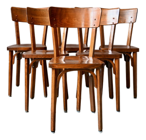 Bent Beech Bistro Chairs by Joamin Baumann for Baumann, 1970s, Set of 6