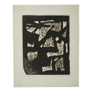MCM Original Block or Mono Print 3/3 "Ruins" Artist Gaynor