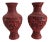 Antique Qing Dynasty Monumental Cinnebar & Lead Lacquer Baluster Vases - a Pair For Sale