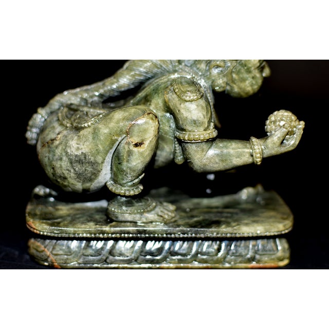 Baby Krishna Statue Finely Carved Gemstone Serpentine Indian God For Sale - Image 11 of 18