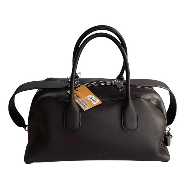 2025 Tod's Bauletto Leather Top Handle Shoulder Handbag Piccolo Palissandro For Sale - Image 9 of 17