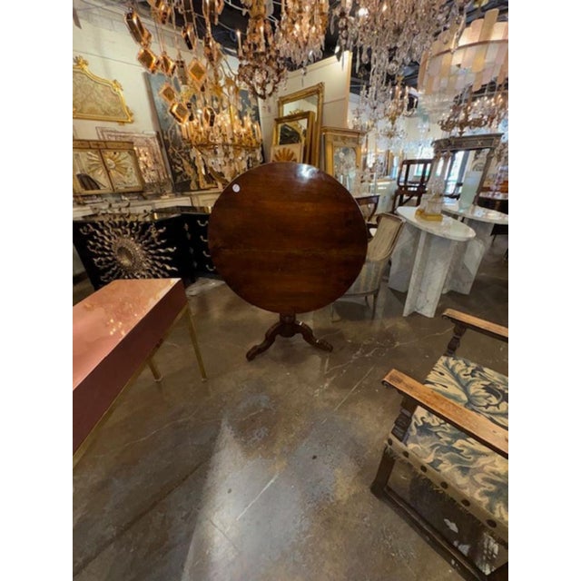 19th Century Italian Walnut Tilt Top Center Table For Sale - Image 4 of 5
