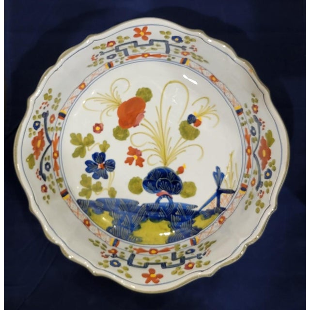 Vintage Amm Faenza Garofano Large Pasta Bowl - Hand-Painted Italian Majolica - Italy For Sale - Image 9 of 9