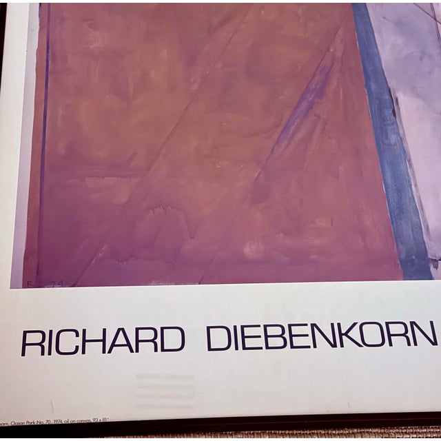Richard Diebenkorn Rare Vintage Abstract Expressionist Large Lithograph Print With Original Frame mMuseum Poster ‘Ocean Park No. 70’ 1974 For Sale - Image 9 of 12
