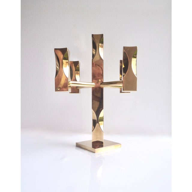 Brass Candlestick by Lars Akesson and Ulf Larsson, 1984, in Very Good conditions. Designed 1980 to 1989 This piece has an...